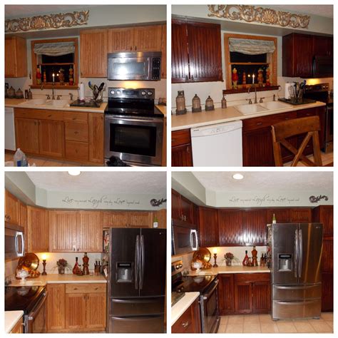 You may not have a luxury dining room or fashionable patios, but you cannot ignore the presence of kitchen in your house. Honey Oak kitchen restained using General Finishes brown ...