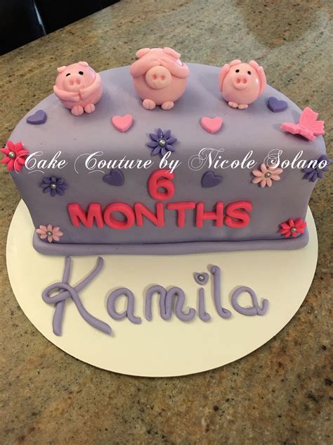 Beautiful cakes amazing cakes fondant cakes cupcake cakes tornado cake movie cakes character cakes 4th birthday birthday cakes. 6 month half cake - three little pigs cake - half birthday cake | Half birthday cakes, Baby ...