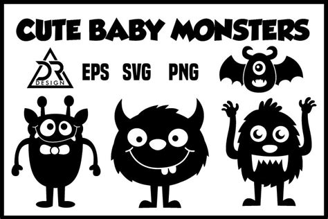 Monsters Svg Files For Cricut Cute Monsters Baby Clipart Etsy The