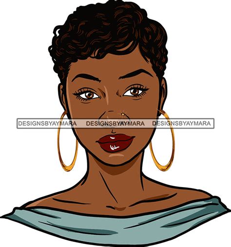 afro urban street black girls babe bamboo hoop earrings sexy short hai designsbyaymara