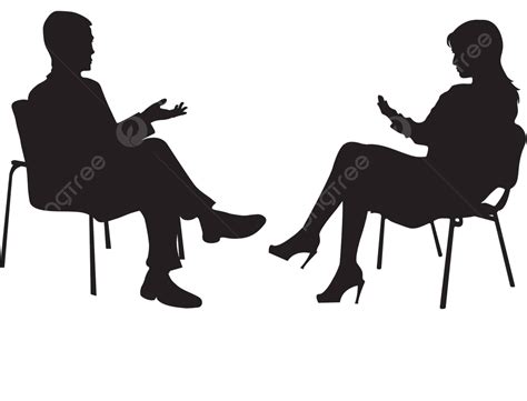 Psychotherapy Session With Psychologist And Client In Silhouette Vector