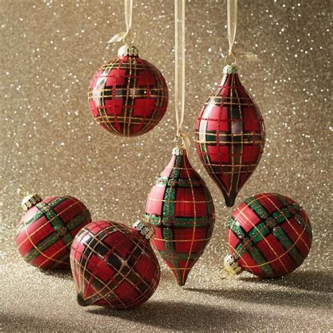 Holiday Glen Plaid Ornament Accent Kit Set Of Six Ornaments