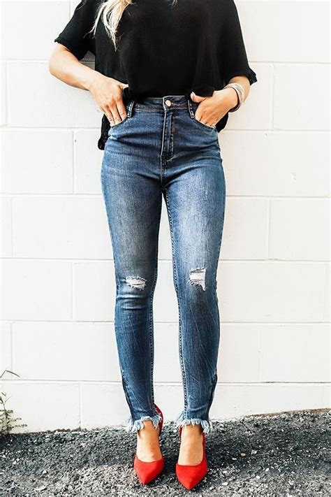 The Addison High Waist Skinny In 2020 High Top Sneakers Outfit How