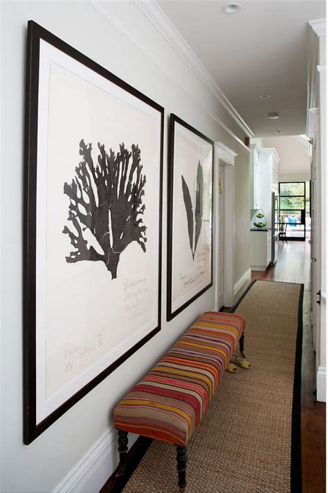 Maybe you would like to learn more about one of these? White walls, large graphic prints, runner | Decorating long hallway, Hallway art, Hallway decorating