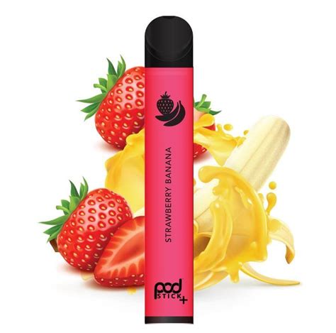 Strawberry Banana Podstick Max Disposable Vape 1000 Puffs Pod Juice