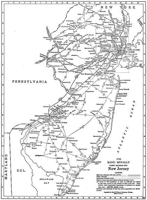 Handy Railroad Map Of New Jersey 1928 Rnewjersey