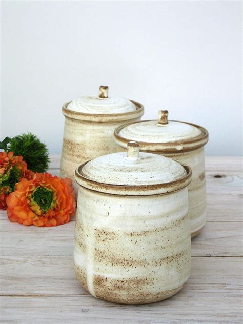 Pottery Storage Jar With Lid Ceramic Salt Cellar Pottery Lidded Jar
