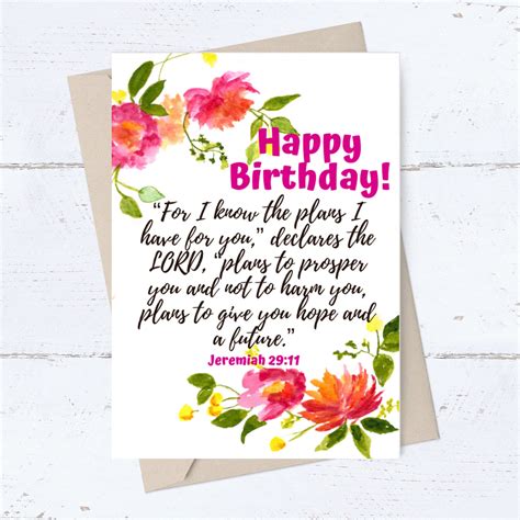 Printable Christian Birthday Card Jeremiah Bible Verse Card Religious Birthday Card Downloadable