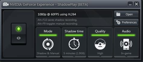 In addition, from the control. NVIDIA GeForce Experience Download