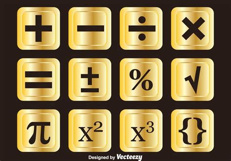 Golden Math Symbols Vector Sets 105563 Vector Art At Vecteezy
