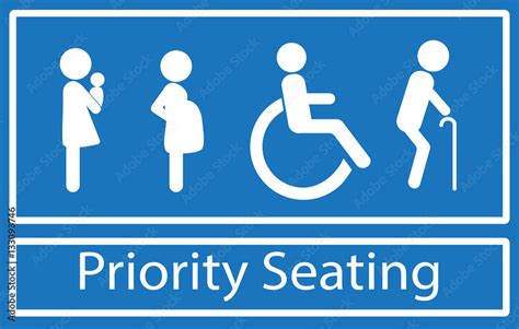 Priority Seating Sign Disability Elderly Pregnant And Woman With