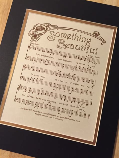 Something Beautiful Matted Hymn Wall Art Christian Home And Etsy