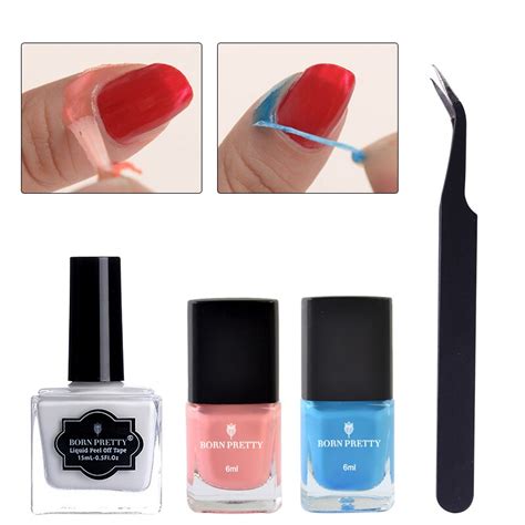 Never peel nail polish from your nail plate. BORN PRETTY Peel Off Nail Latex Liquid Tape Nail Polish ...