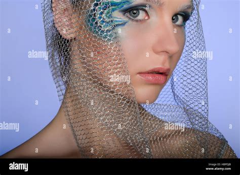 Beautiful Woman With Face Art Mermaid Stock Photo Alamy