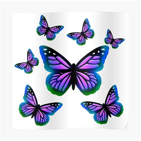 Pink Butterfly Purple Butterfly Teal Butterfly Blue Monarch