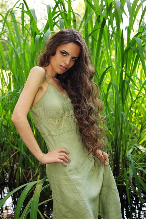 portrait of beautiful woman with long curly hair stock image image of adult hairdo 22918005