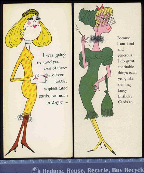 Funny Birthday Cards For Ladies 2 Vintage Retro Vogue Women Funny