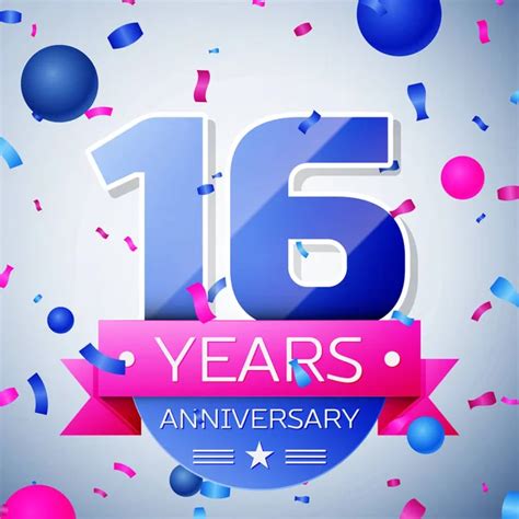 16 Years Anniversary Stock Vectors Royalty Free 16 Years Anniversary