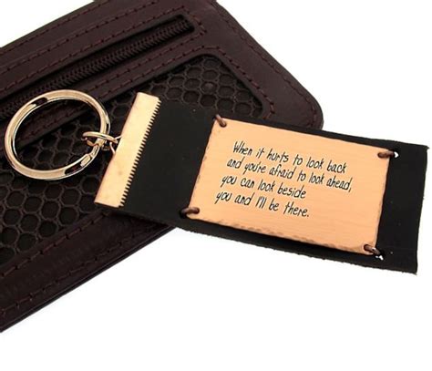 Inspirational Keychain For Men Personalized Leather Keychain Etsy