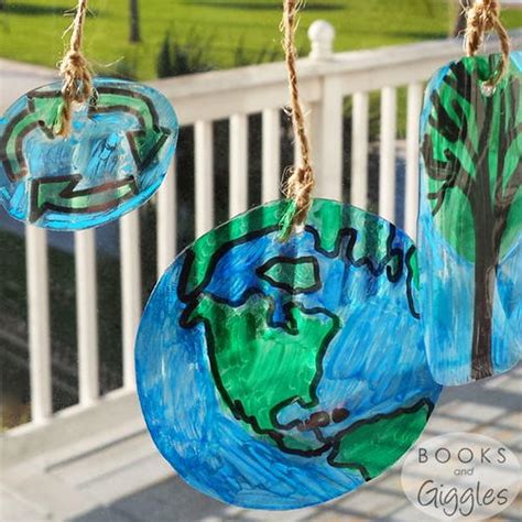 Earth Day Upcycled DIY Suncatchers | AllFreeKidsCrafts.com
