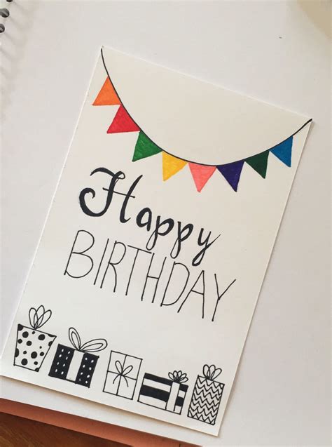 Handmade Birthday Card Happy Birthday Birthday Card Drawing