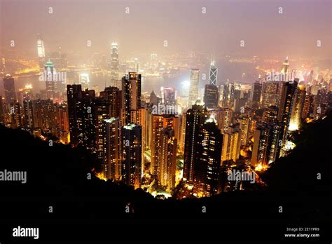 Skyline Hong Kong Victoria Peak View Vista Landscape City