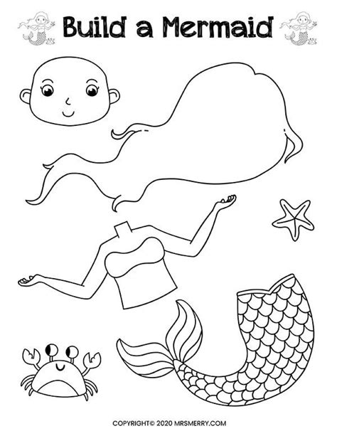 Free Printable Make A Mermaid Build Activities Mrs Merryopt