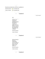 Create annotations for each lexile level of the independent practice article and how did creating qar questions and highlighting the answers/clues in the text help your reading. QUIZ Chapter 7-8 - Data that has already been collected or ...