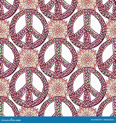 Peace Pattern Creative Doodle Background Vector Stock Vector Image