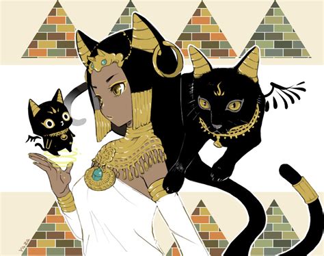 Safebooru 1girl Animal Ears Armlet Bastet Black Cat Black Hair