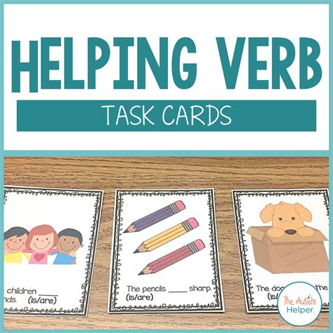 Helping Verb Task Cards The Autism Helper