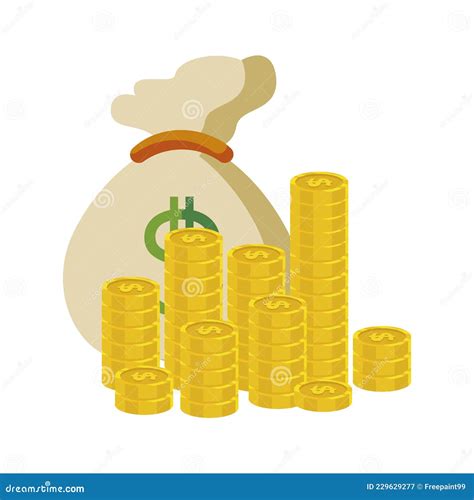Coins Stack Vector Illustration Flat Coin Money Stacked Flat Icon