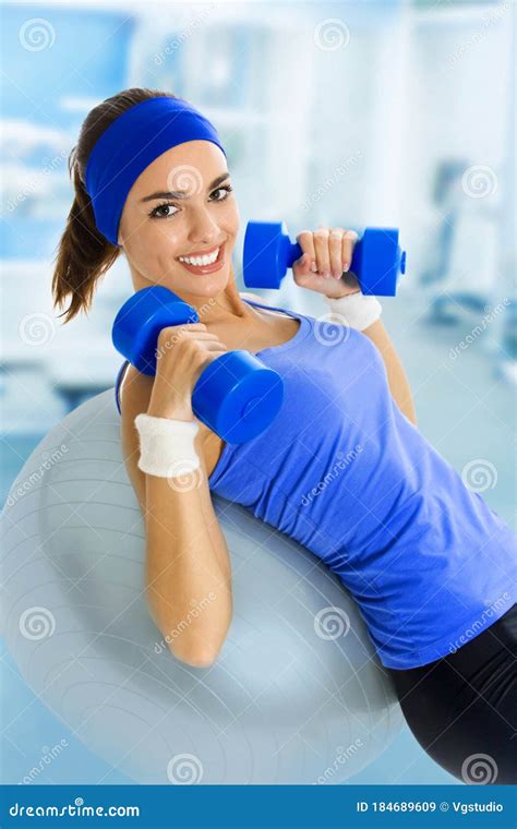 Young Woman Doing Fitness Exercise At Gym Stock Image Image Of Club