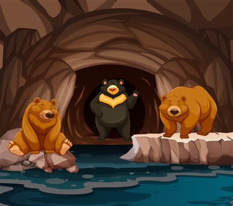 Bears Living In The Cave 297757 Vector Art At Vecteezy