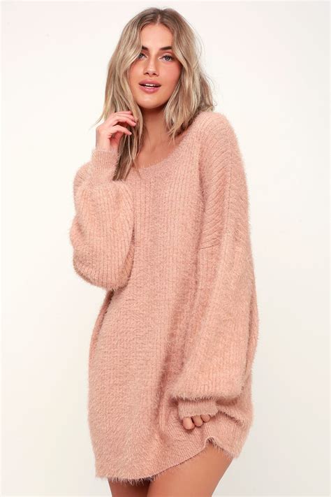 Pin By Stacy💋 ️💋bianca Blacy On Clothing Pink Sweaterdresses Fuzzy Sweater Dress Pink Fuzzy