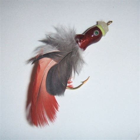 Red Feather Fishing Lure By Beachcomberscove On Etsy