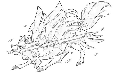 Zacian Crowned With Sword Coloring Page Download Print Or Color