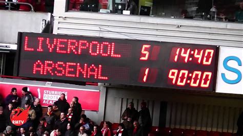 Did you scroll all this way to get facts about anfield sign? Liverpool 5-1 Arsenal: FULL TIME SCOREBOARD AT ANFIELD ...