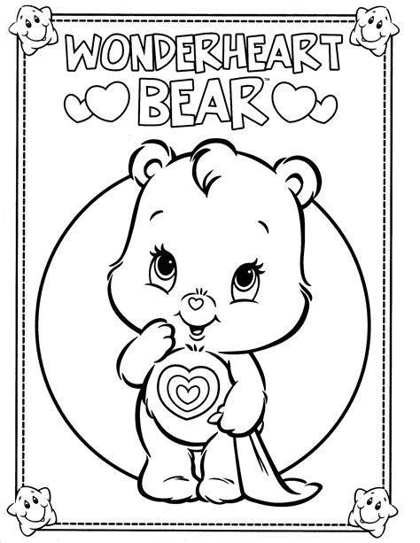 Easy free bears coloring page to download. Cheer bear coloring pages download and print for free
