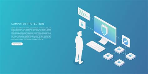 Premium Vector Computer Data Protection Concept In Flat Isometric