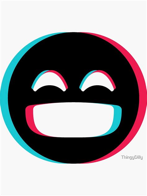 Tiktok Laughing Emoji Smiley Black Sticker For Sale By Thingydilly