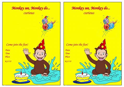 Watch all videos curious george official full episodes: Curious George Birthday Invitations | FREE Printable Birthday Invitation Templates - Bagvania