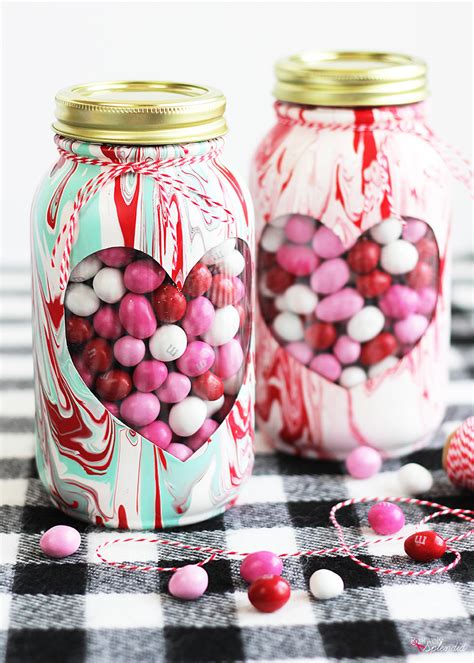 Marbled Valentine Mason Jar Positively Splendid Crafts Sewing