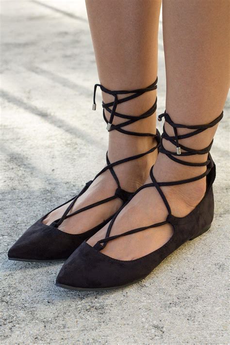 Black Lace Up Ballet Flats Online Boutiques Saved By The Dress