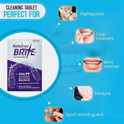 Retainer Brite Cleaning Tablets For Dentures Removable Appliances