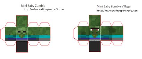 9new Minecraft Papercraft Zombie Mini Second Camp