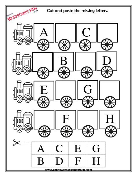 Download Free Uppercase Letters Cut And Paste Worksheets