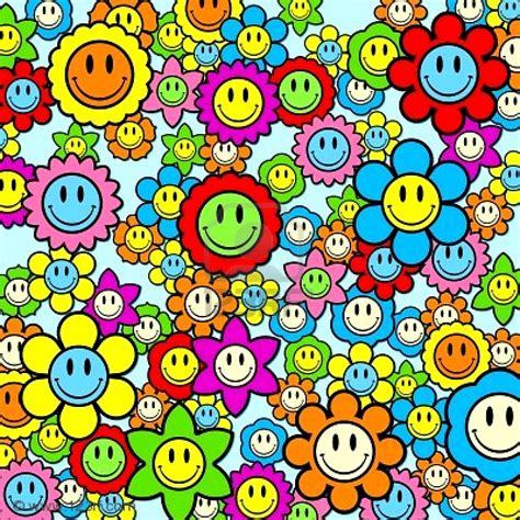 Indie smiley flower art board print. Free download Happy Flowers Smiley Faces 1200x1200 for ...