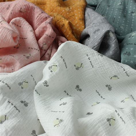 100x135cm Cotton Double Gauze Print Fabric For Diy Baby Bibs Sweat