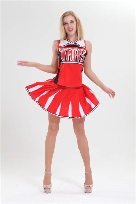 Free Shipping Cheapest Halloween Costumes For Women Sexy School Glee Cheerleader Costume Fancy